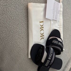 Dior Navy Slide Sandals with Logo Strap. Size 7. Brand new never worn.